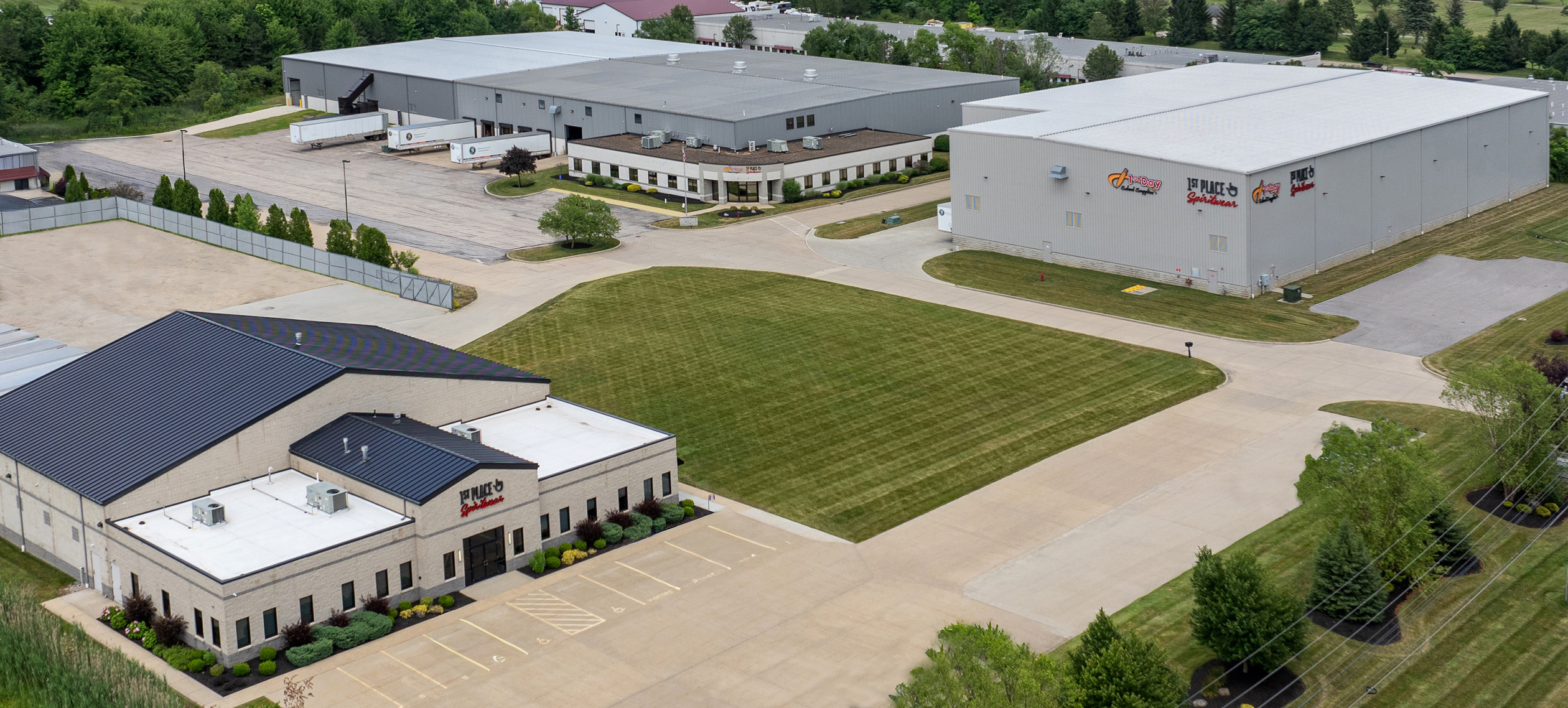 1st Place Spiritwear headquarters and production facility in Hinckley, Ohio